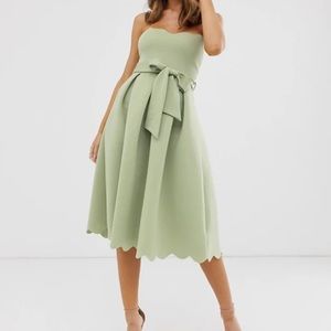 ASOS Scallop Bandeau Midi Dress